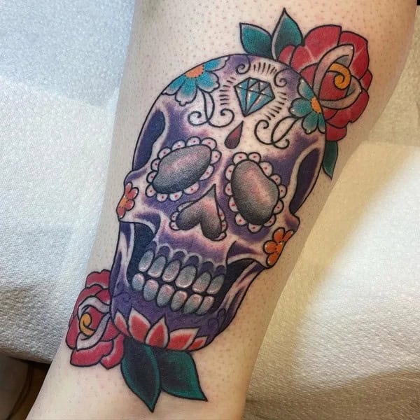 Sugar Skull Rose Tattoo