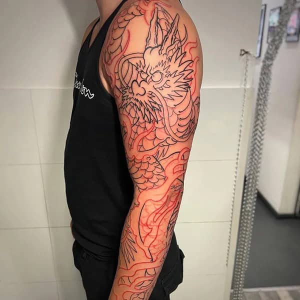 Chinese Dragon Sleeve Tattoo