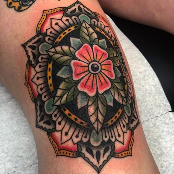 Traditional Knee Tattoo