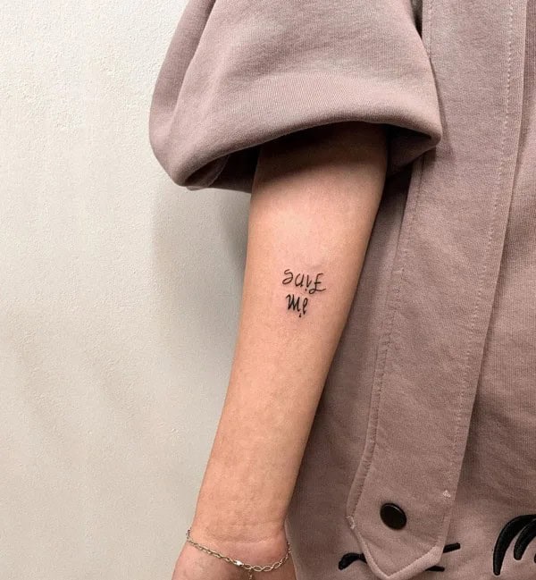 Small Save Me Tattoo