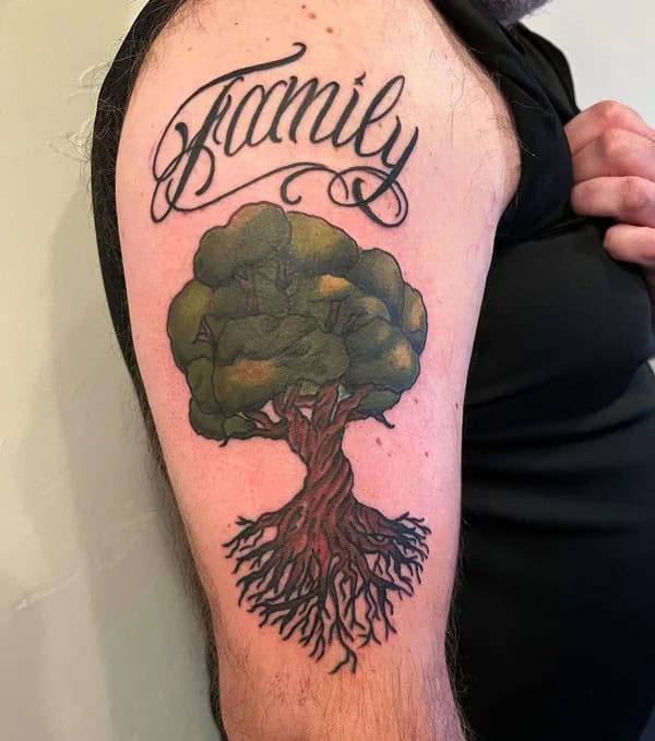 Family Tree Cover Up Tattoo