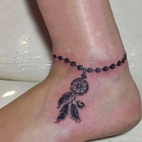 Dreamcatcher Ankle Bracelet Tattoo