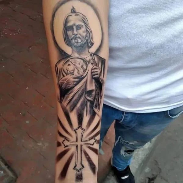 San Judas Flag Tattoo