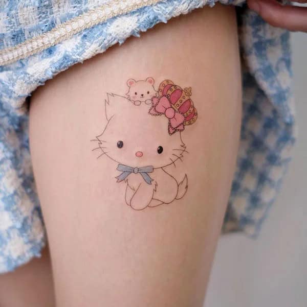 Ankle Hello Kitty Tattoo