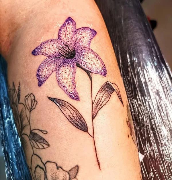 Glittery Flower Tattoo