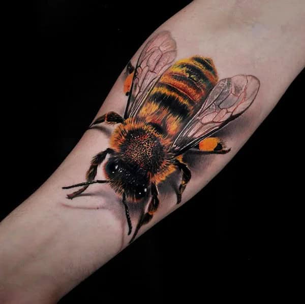 Realistic Bee Tattoo