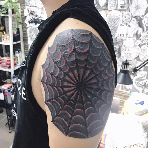 Spider Web Cover Up Tattoo