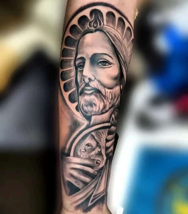 San Judas Flag Tattoo