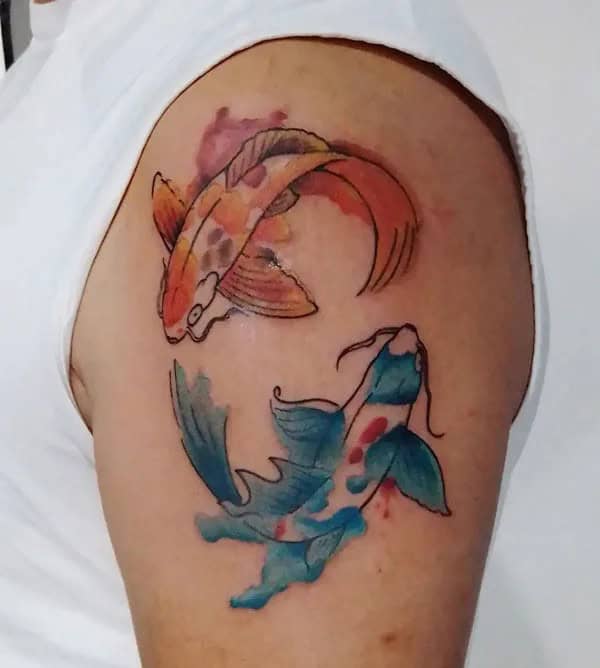 Watercolor Koi Fish Tattoo