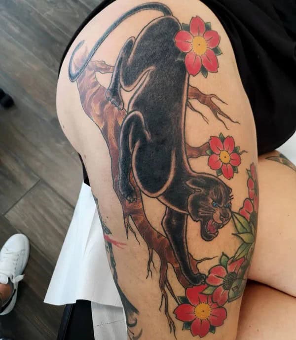 Black Panther Arm Tattoo