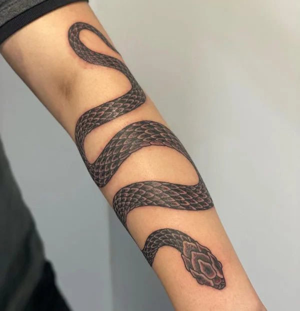 Black Japanese Snake Tattoo