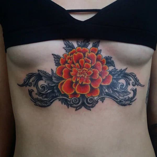 Red Marigold Tattoo