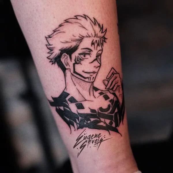 Sukuna Neck Tattoo