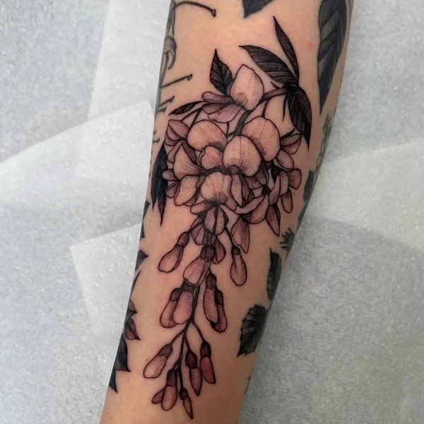 Wisteria Thigh Tattoo