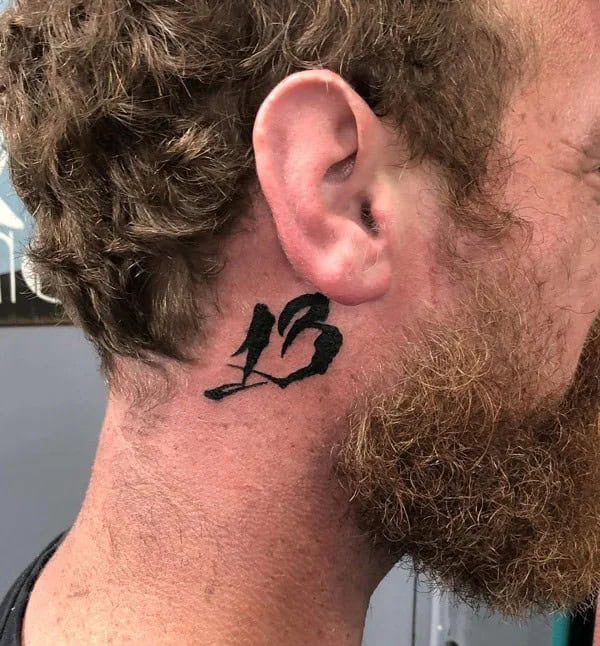 13 Tattoo Behind the Ear