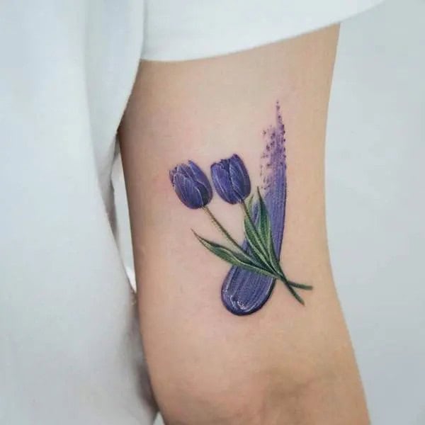 Violet Tulip Tattoo