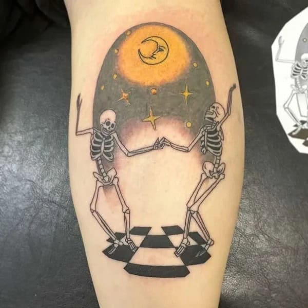 Dancing Skeleton Tattoo