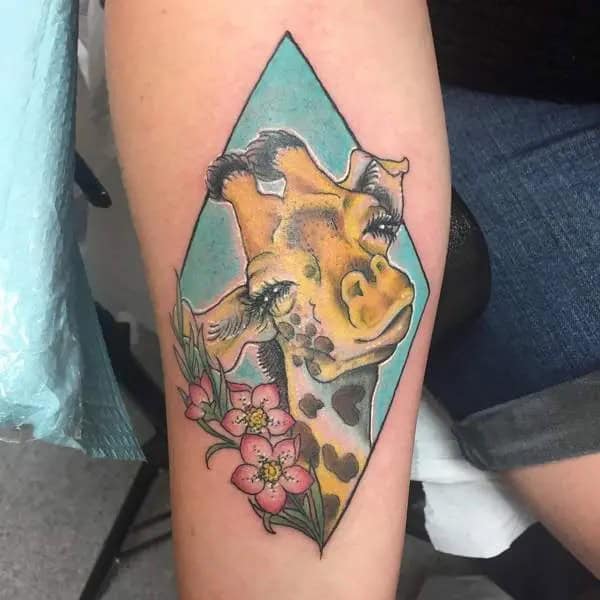 Geometric Giraffe Tattoo