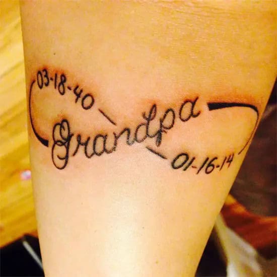 RIP Grandad Infinity Tattoo