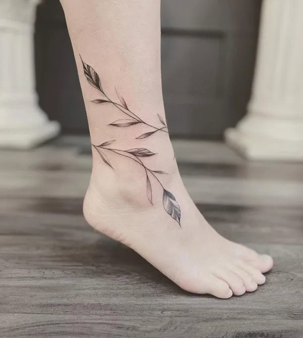 Ankle Vine Tattoo