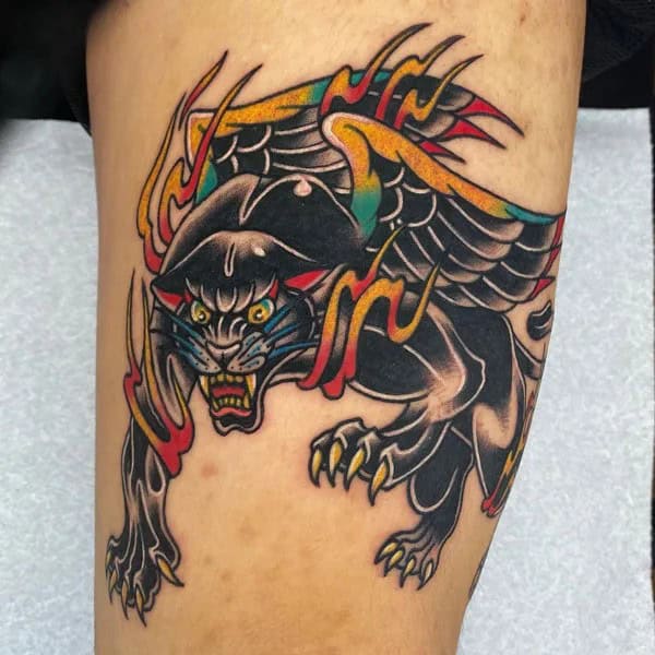 Black Panther Arm Tattoo