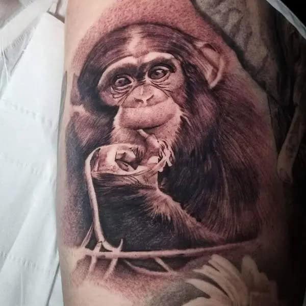 Realistic Monkey Tattoo