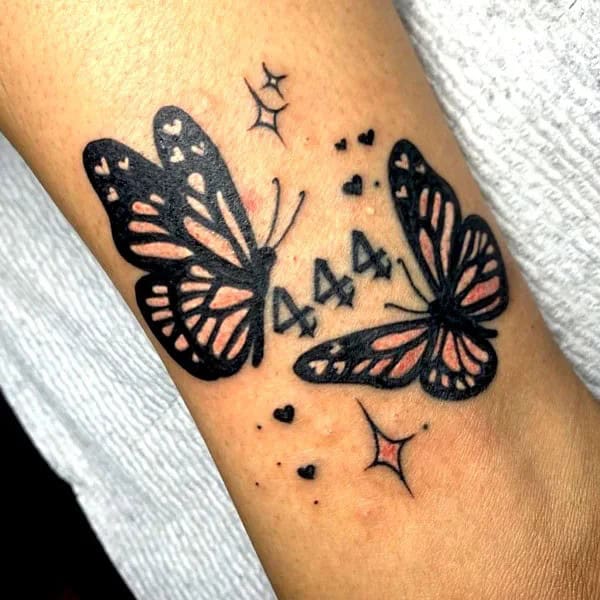 444 Butterfly Tattoo