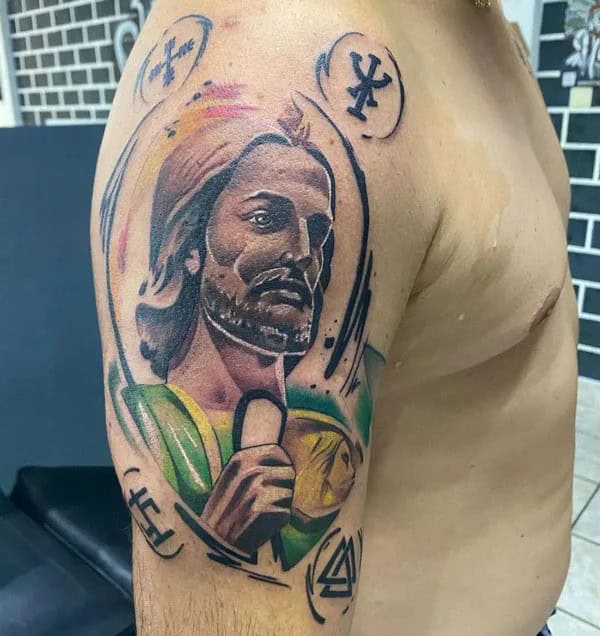 San Judas Flag Tattoo