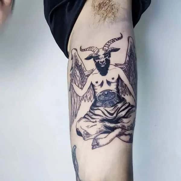 Baphomet Bicep Tattoo