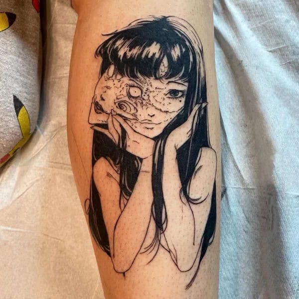 Geometric Junji Ito Tattoo