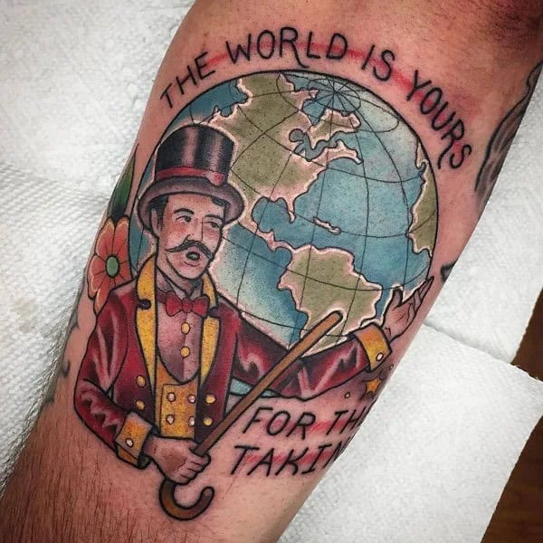 “The World Is Yours” Finger Tattoo