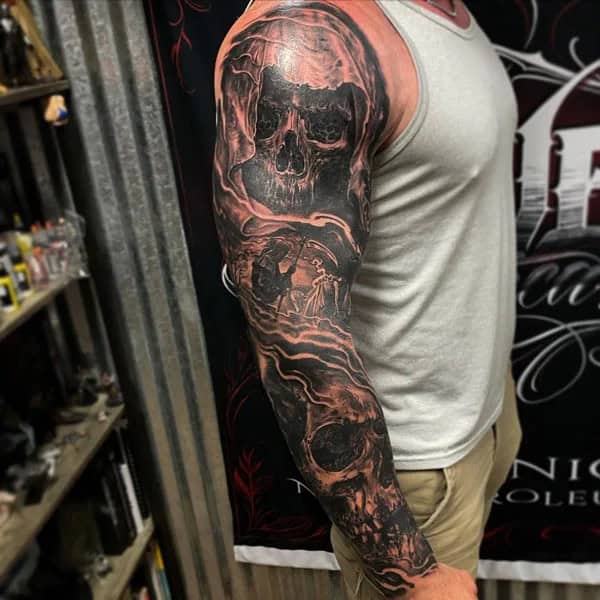 Skull Sleeve Tattoo