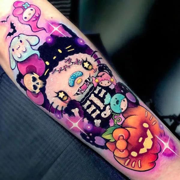 Ankle Hello Kitty Tattoo