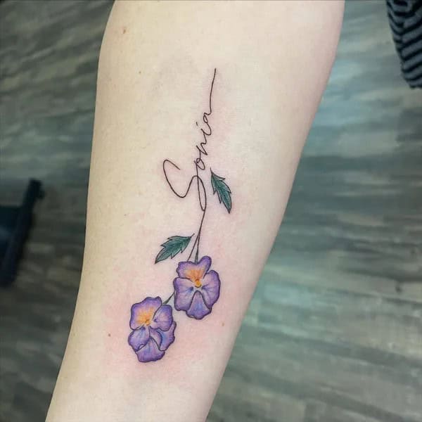 Violet Name Tattoo