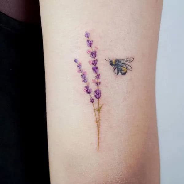 Lavender and Bee Tattoo