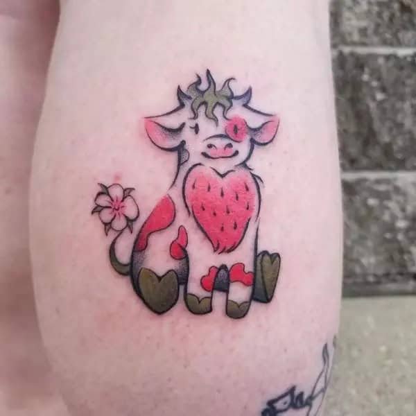 Strawberry Cow Tattoo