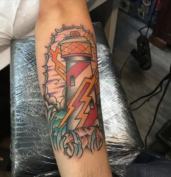 Traditional Lighthouse Tattoo