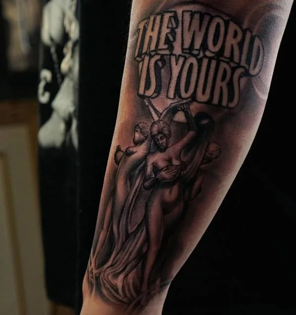 “The World Is Yours” Finger Tattoo