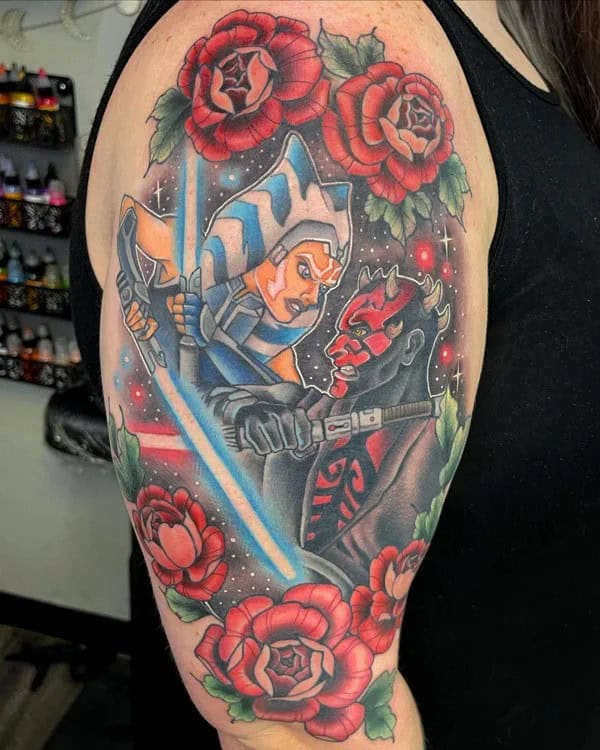 Floral Star Wars Tattoo