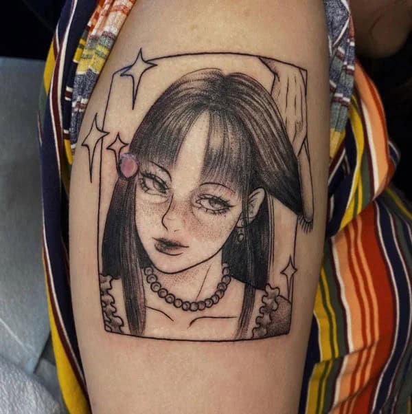 Geometric Junji Ito Tattoo