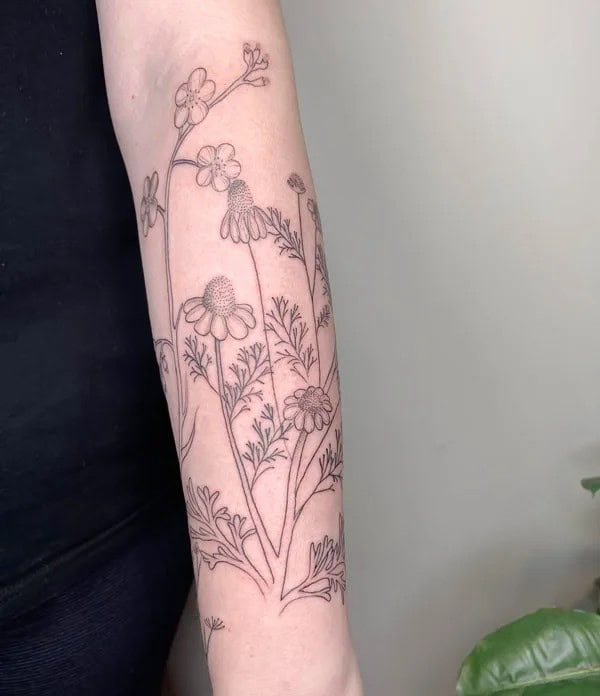 Wildflower Forearm Tattoo