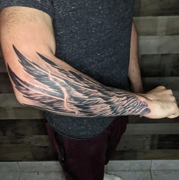 Angel Wing Forearm Tattoo