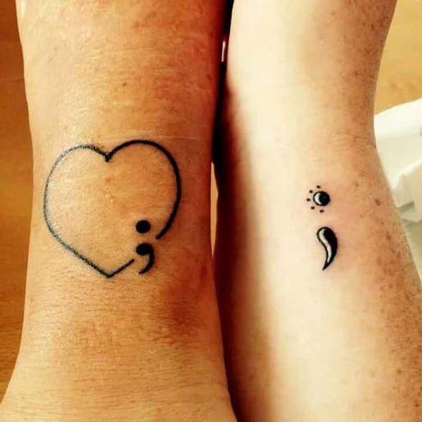 Semicolon Yin Yang Tattoo