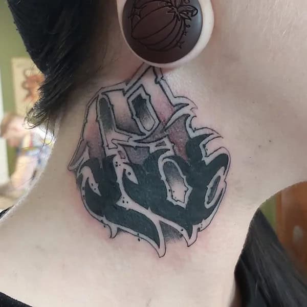 13 Tattoo on Neck