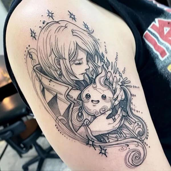 Sleeve Howl’s Moving Castle Tattoo