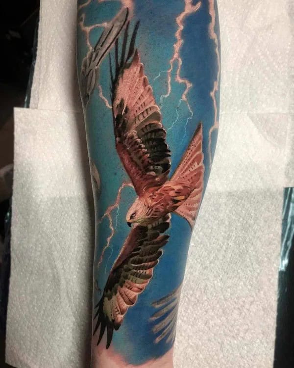 Realistic Hawk Tattoo