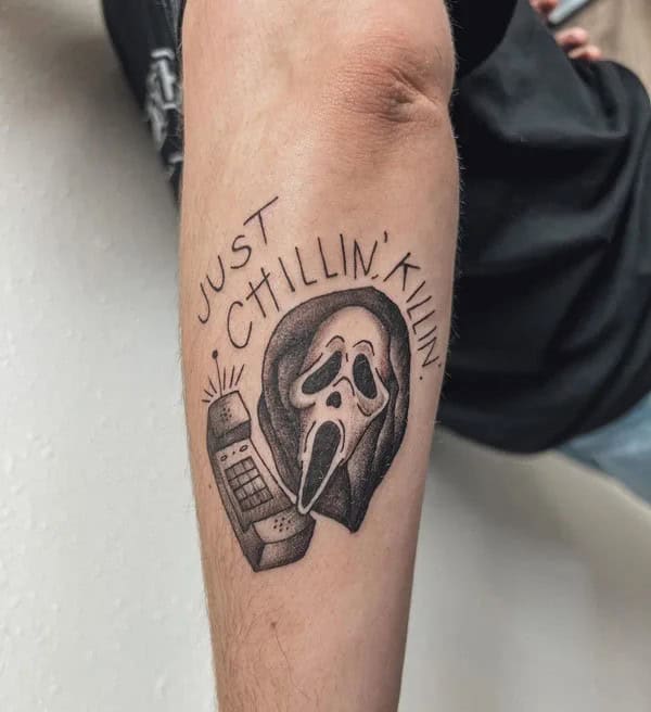 Ghostface Tattoo On Arm