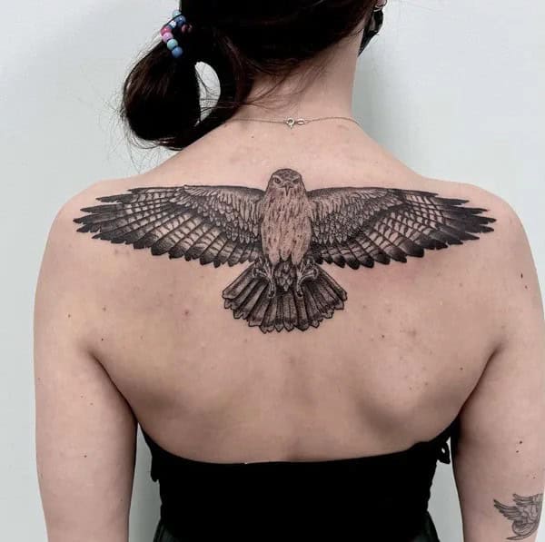 Hawk Tattoo on Back