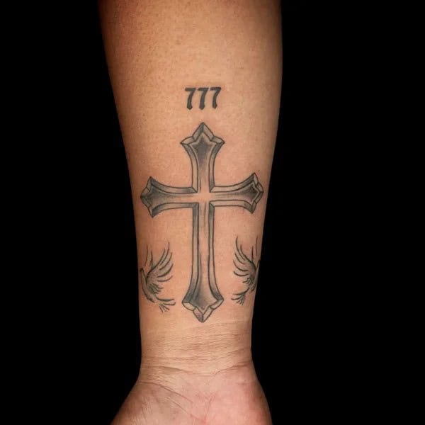 Cross 777 Tattoo