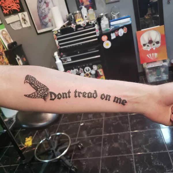 “Don’t Tread On Me” Back Tattoo